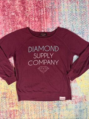 Diamond Supply Co. Maroon Logo Crewneck